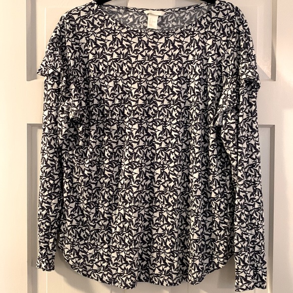 H&M size large ruffle long sleeve top - Picture 1 of 2